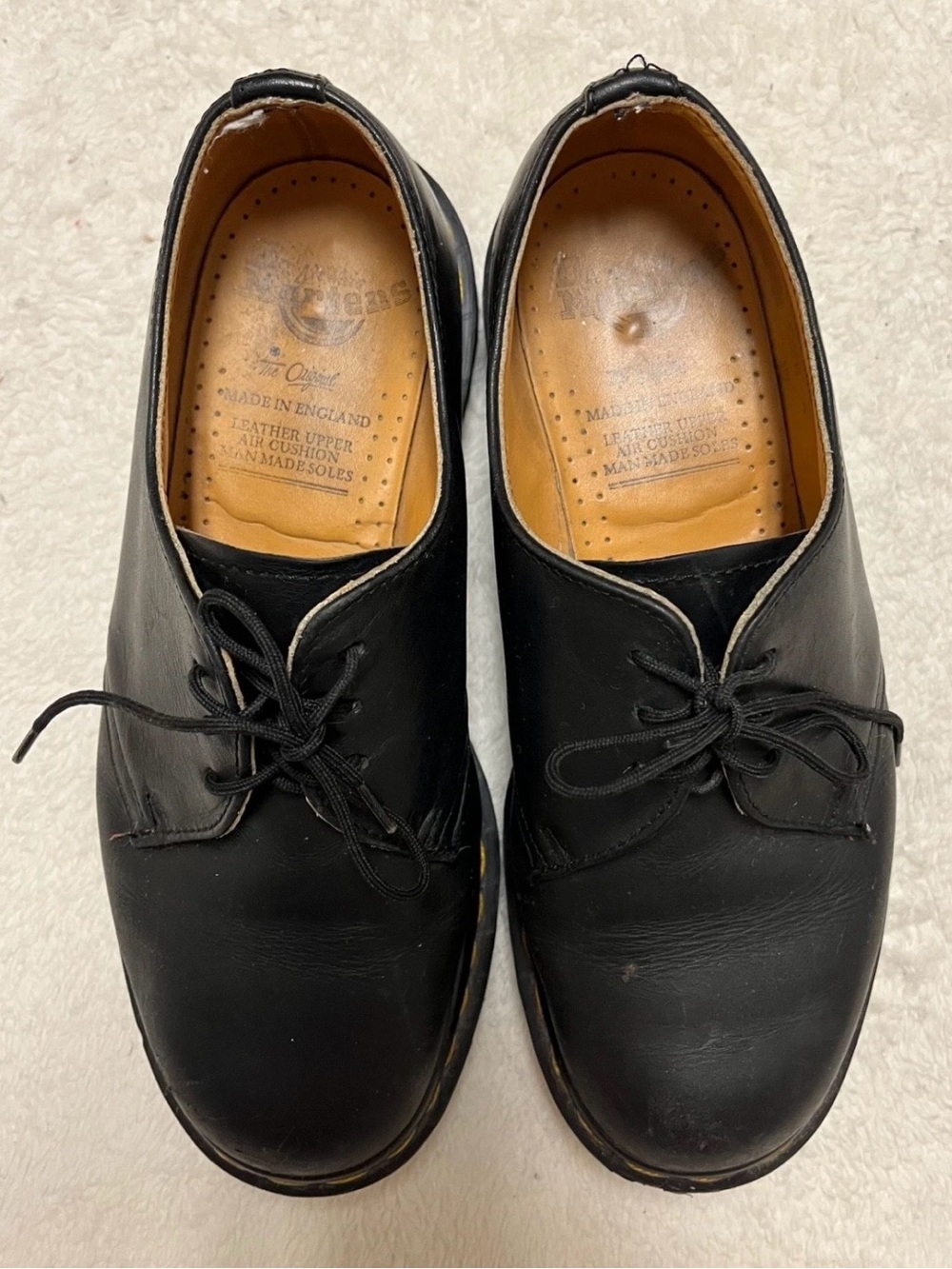 Vintage Doc Dr. Martens Low Top Lace Up Boots Shoes Made England Leather - Picture 6 of 10